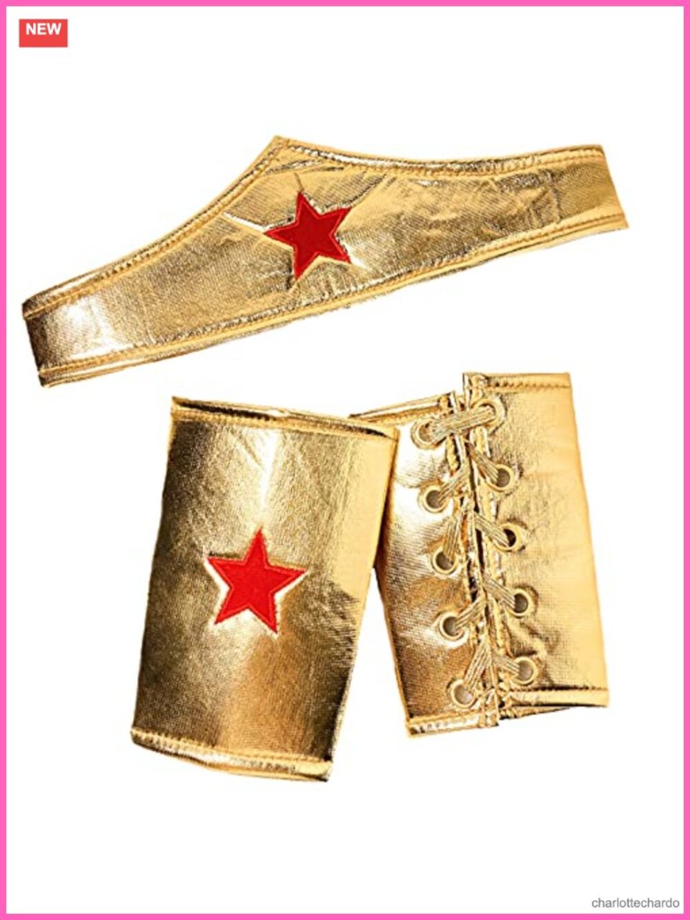 Gold Metallic Costume Circlet Crown & Cuffs Set Cosplay Accessory